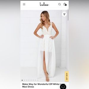 Lulus ‘Make Way for Wonderful Off White Lace Maxi Dress’